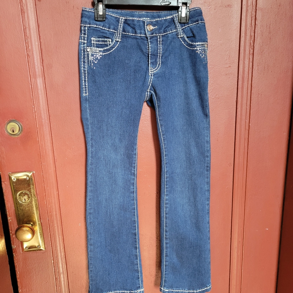 Girl's First Classic Blue Distressed Denim Jeans